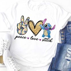 peace love stitch shirt, stitch shirt, disney shirt, gift for her, lilo and stitch tee, disneyworld, cute stitch shirt,