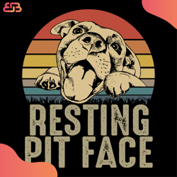 resting pit face svg, animal svg, pit face svg, pitbull svg, retro vintage svg, pitbu