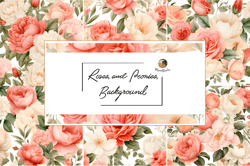 roses and peonies background