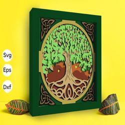 the celtic tree papercut light box