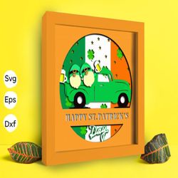 st. patrick's day papercut light box template