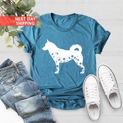 Siberian Husky Shirt, Husky Mama, Floral Huskies Tshirt, Dog Mama T-shirt, Siberian Husky Owner Gift,husky Lover Gift, G