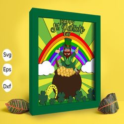 st. patrick's day papercut light box