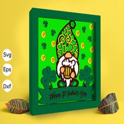 st. patrick's day papercut light box