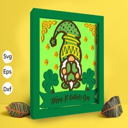 st patrick's day papercut light box