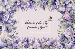 watercolor lilac gray lavender clipart