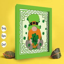 st patrick's day papercut light box