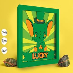 lucky elephant papercut light box