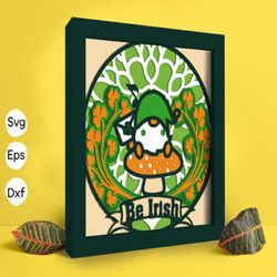 st patrick's day papercut light box