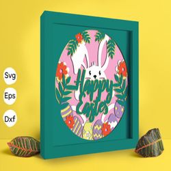 happy easter papercut light box