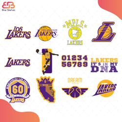 los angeles lakers bundle svg, sport svg, los angeles lakers svg, los angeles lakers