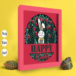 happy easter papercut light box