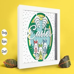 happy easter papercut light box