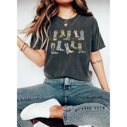 cowgirl boots comfort colors shirt, country concert tee, western graphic tee for women, oversized graphic tee, country s