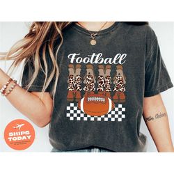 football mom leopard print shirt, game day leopard print shirt, football gift, matching football shirt, football lover g