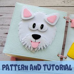 quiet book page, doggy's muzzle, pdf, svg pattern and tutorial