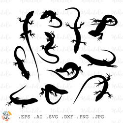 lizard svg, lizard silhouette, lizard cricut files, lizard clipart png, lizard stencil templates dxf, animal svg