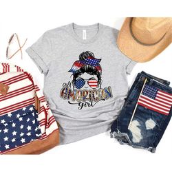 all american girl 4th of july shirt, all american girl shirt, independence day shirt, 4th of july gift, independence day