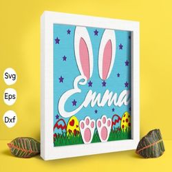 personalized easter papercut light box