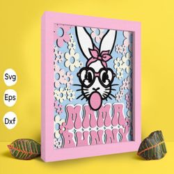 mama bunny papercut light box