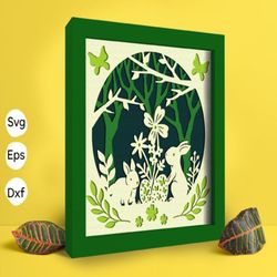 easter bunny papercut light box