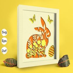 easter bunny papercut light box