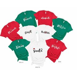 group reindeer names shirts, family christmas shirt for groups, matching christmas group shirts, matching pajamas, santa