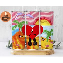 bad bunny verano insulated tumbler - perfect for summer beverages, custom made handmade tumbler