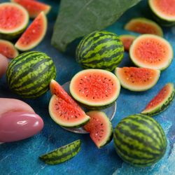 tutorial miniature watermelon with polymer clay | miniature food tutorial | dollhouse miniatures