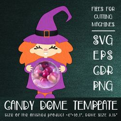 little witch | halloween candy dome template