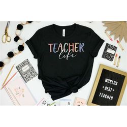 teacher life shirt, gift for teacher, teacher mode shirt, cute teacher shirt, teacher gift, preschool teacher shirt, bac