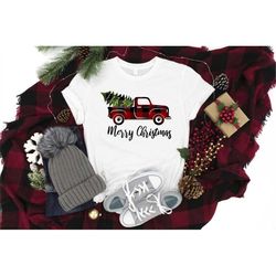 merry christmas truck shirt, buffalo plaid shirt, merry christmas shirt, truck shirt, christmas shirt, christmas day gif