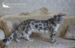 snow leopard irbis plush animals. ooak toy. snow leopard stuffed toy