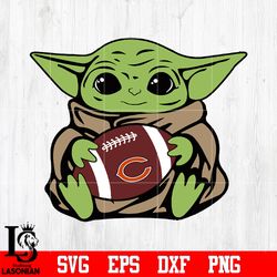 chicago bears baby yoda, baby yoda svg, digital download