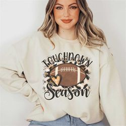 touchdown sweatshirt, football shirt for mom, leopard football shirt, game day sweatshirt,