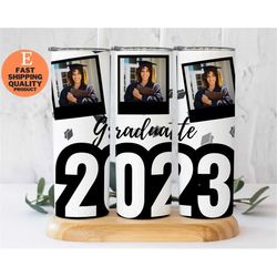 2023 graduation tumbler, add your own photos graduation 2023, senior tumbler, graduation photo tumbler