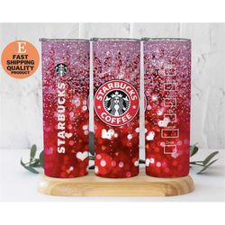 Sparkling Red Starbucks Glitter Heart Tumbler- A Must-Have for Starbucks Fans!