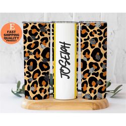 Personalized Leopard Design 20oz Stainless Steel Tumbler, Trendy and Eye Catching Tumbler with Leopard Design