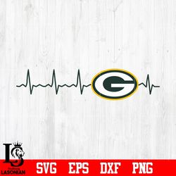 green bay packers beat heart svg,digital download