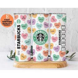 starbucks candy heart tumbler - perfect for valentine's day, custom made handmade tumbler