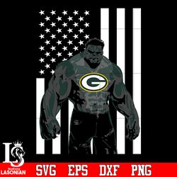 green bay packers hulk flag svg, digital download