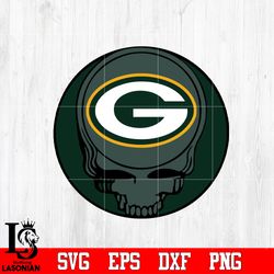 green bay packers skull ball svg, digital download