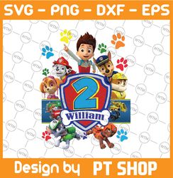 paw patrol birthday boy cartoon customized png file,  birthday custom name and age png digital file birthday png, printa