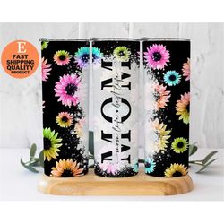 mom life best life, black sunflowers tumbler, gift for mom - sunflower tumbler with lid