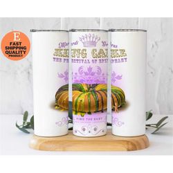 mardi gras king cake glitter tumbler, mardi gras party must-have: king cake inspired glitter tumbler, king cake glitter