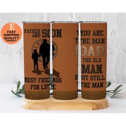 20 oz skinny tumbler dad quote father and son silhouette sublimation, dad tumbler, fathers day tumbler, fathers day gift