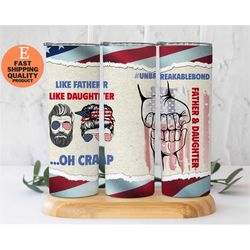 20 oz skinny tumbler like father like daughter, father and daughter sublimation, dad tumbler, fathers day tumbler, fathe