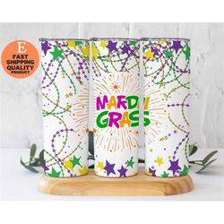 handmade mardi gras tumbler - a new orleans tradition, 20oz skinny tumbler