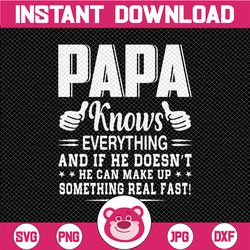 Papa Knows Everything Happy Father's Day Svg Eps Dxf Png Father survived 2020 Funny Daddy Quote svg Tsvg  daddy dad