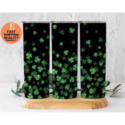 st patrick's day shamrock green glitter tumbler, celebrate in style with this glittery green shamrock tumbler